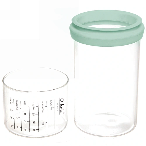 Банка для продуктов стеклянная 850мл O'lala с мерный стаканом_12