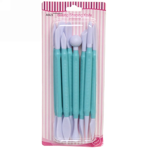Инструменты для украшения тортов в наборе 9шт однотонные_5
