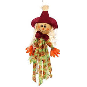 Фигура садовая "Пугало - Оливия" в бордовой шляпе 50 см ДоброСад