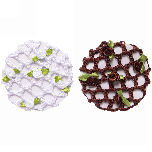 Сетка на пучок Ballet style - Розочки, микс 6 цветов, d-10см_7