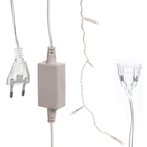 Гирлянда для дома ЗАНАВЕС Мерцание ш1,5 в2,5 м 360 ламп LED, прозрачпров, авторежим, IP-20, Теплый белый (возможность соединения)_4