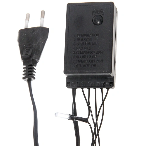 Гирлянда для дома Кристалы  9,5 м 100 ламп LED черный пров,8 реж,IP-40, Фиолетовый (возможность соединения)_8