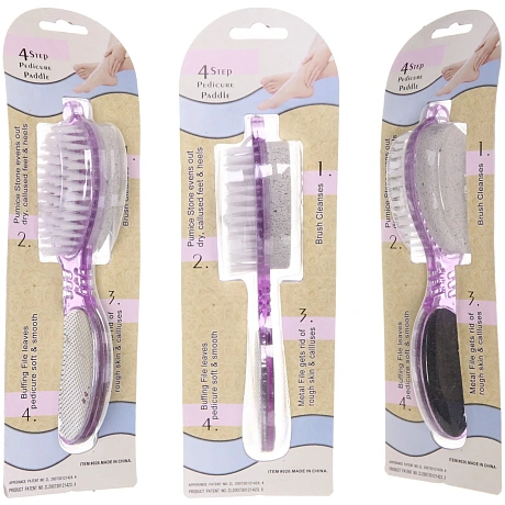 Пемза для ног "Pedicure - Hit", 4 в1, четырехсторонняя, цвет в ассортименте, 16см