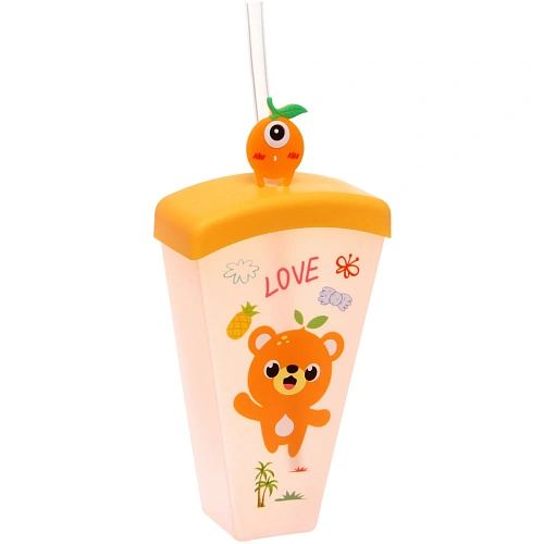 Стакан пластиковый 400мл Свежесть лета с трубочкой, цвета микс_4