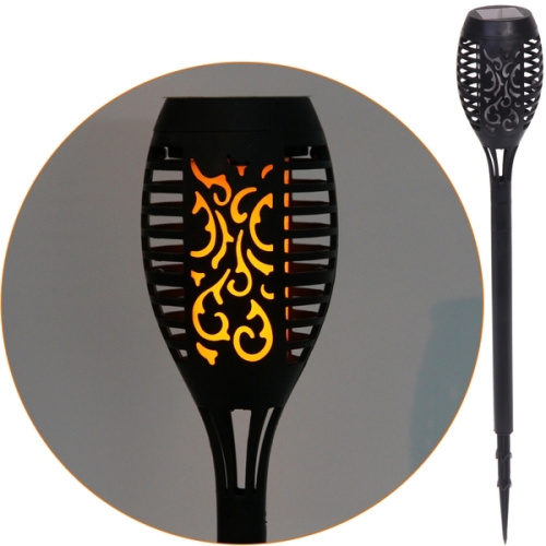 Фонарь садовый "Факел" 50*7 см, на солнечной батарее, Теплый белый (эффект пламени)