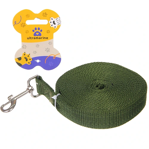 Поводок для собак крупных пород Мой Бро, цвет хаки, 3 метра (лейбл)_2