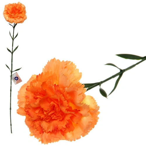 Цветок искусственный "Гвоздика" 68см оранжевая