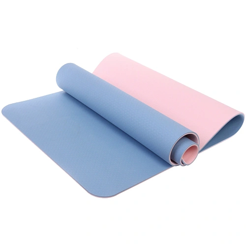 Коврик для йоги 8 мм 183х68 см Энергия 2х сторонний TPE, голубойрозовый_3