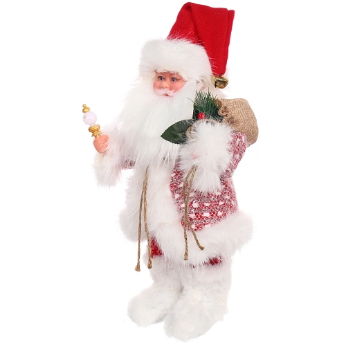 Дед Мороз - Лесовичок Хранитель праздника 40 см, Красныйбелый_4