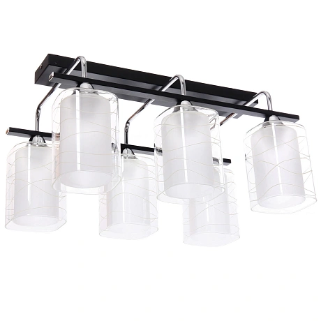 Люстра 6*40Вт Е27 55*35*30см черный хром 3-M126/6A (6 плафонов, 40Вт, цоколь Е27)