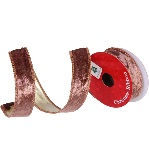 Лента для декорирования "Велюр" 2,5 см, 2,7 м, Шоколад