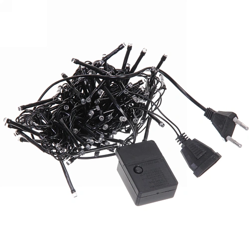 Гирлянда для дома НИТЬ Твинкл Лайт 3 м 100 ламп LED, чернпров, 8 реж, IP-20 Белый (возможность соединения)_4