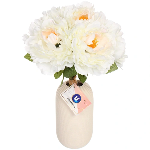 Искусственные цветы Пионы 28см букет 6 шт белые_5