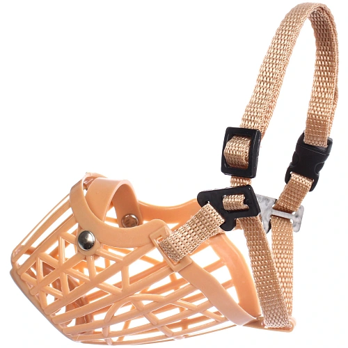 Намордник гуманный из гибкого пластика Мой Бро, цвет светло - бежевый, №3 (лейбл)_5