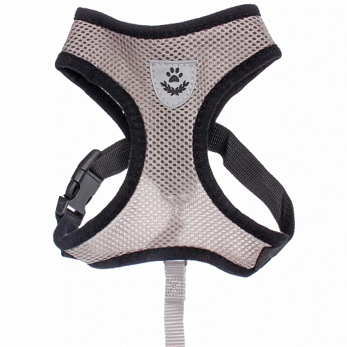 Шлейка с поводком 118см Sweet puppy размер M, цвет серый_4