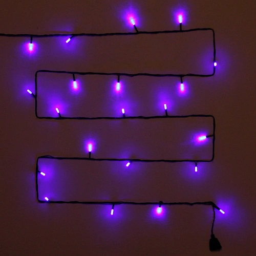 Гирлянда для дома  Премиум  5 м 35 ламп LED черный пров Синий (возможность соединения)_2