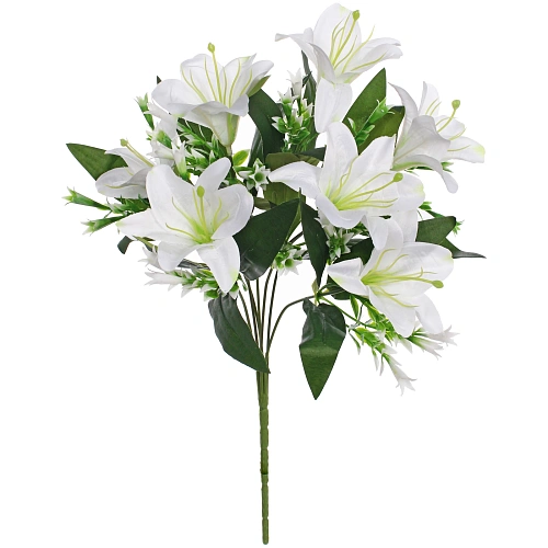Искусственные цветы Букет лилий 35см 7 цветков белые_3