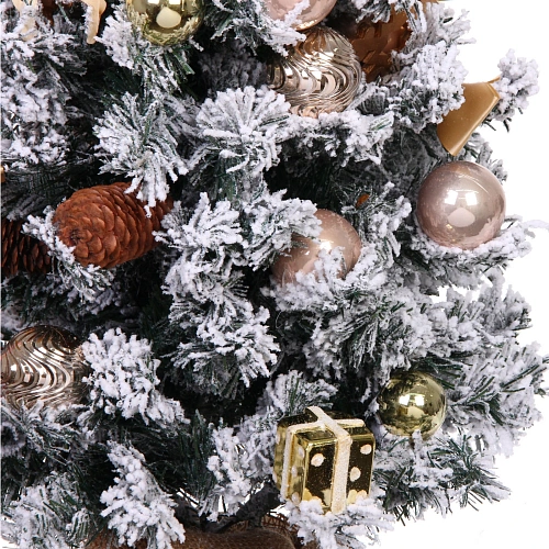 Елка декоративная Сказка 90 см, ПВХ с белым напылением (136 веток), Шампань_6