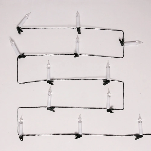 Гирлянда для дома Свечи 4 м 20 ламп LED зелёный пров Теплый белый_7