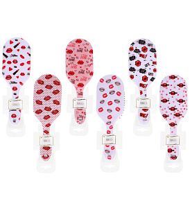 Расческа массажная овальная "Коллекция ИМАНИ - ФАНТА", микс 4 дизайна, 23*7,5см (PVC подвес)