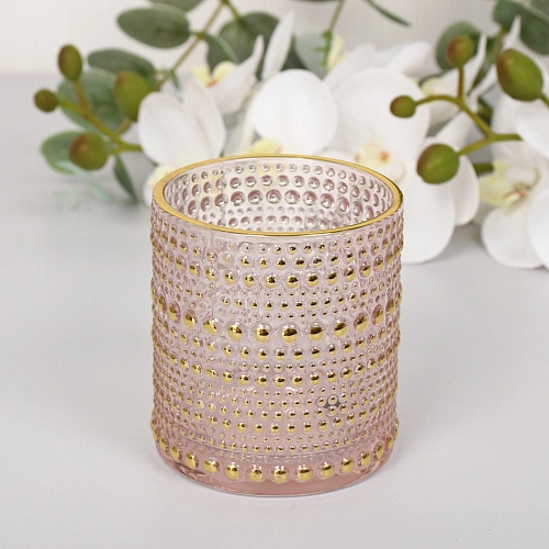 Подсвечник "Хрустальный блеск" 7*7,8 см, Розовый