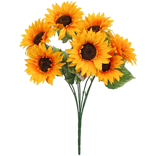 Искусственные цветы Подсолнухи 43см 7 цветков_4