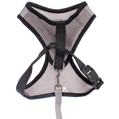 Шлейка с поводком 118см Sweet puppy размер L, цвет серый_5