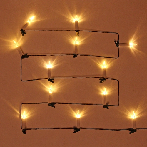 Гирлянда для дома Свечи 4 м 20 ламп LED зелёный пров Теплый белый_2