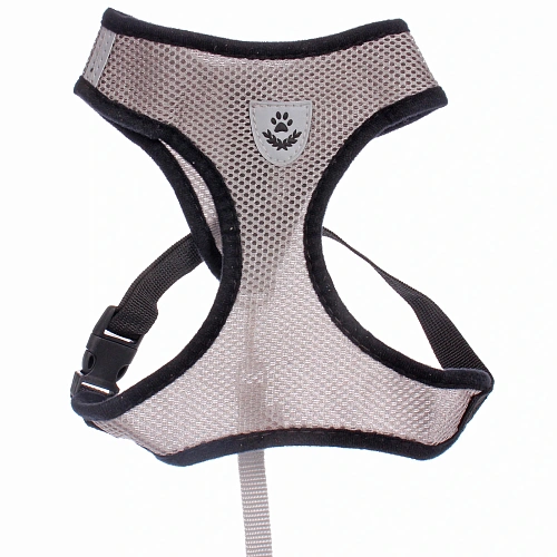 Шлейка с поводком 118см Sweet puppy размер ХL, цвет серый_4