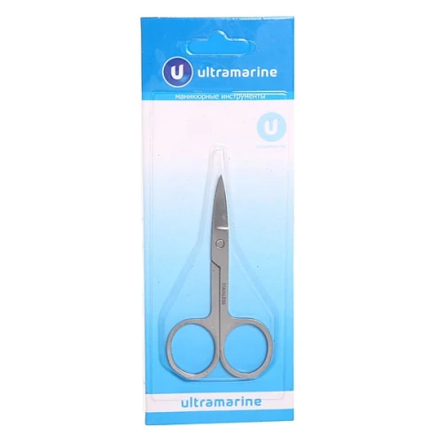 Ножницы маникюрные на блистере "Ultramarine", круглые кольца, широкие, цвет металл 9см.