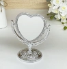 Зеркало настольное в пластиковой оправе "Версаль - Сердце", цвет серебро, двухстороннее,17см