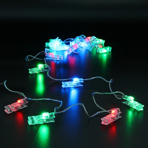 Гирлянда для дома   4,0 м 20 ламп LED с насадками ПРИЩЕПКА, прозрачпровод, IP-20, Мультицвет_26