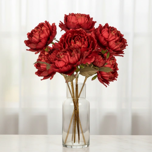 Букет Пионов 7шт "FLOWERS GLAMOUR" 60см красные