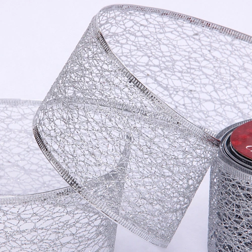 Лента для декорирования Сказка 6,3 см, 2,7 м, Серебро_6