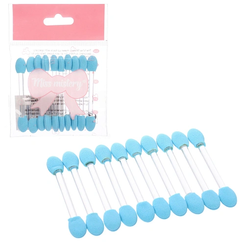 Аппликаторы для макияжа 10шт "ЭФФЕКТО", цвет голубой, 6см
