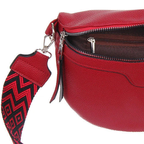 Сумка женская через плечо ИМАНИ, цвет бордовый, три кармана, 241975см (лейбл Ultramarine)_12