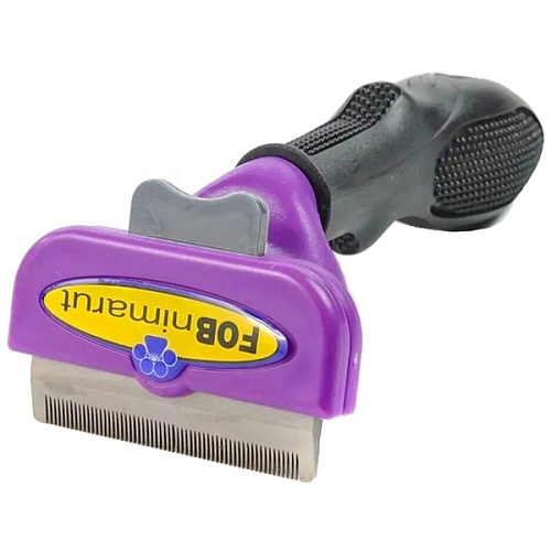 Расческа - пуходерка для вычесывания подшерстка ФУРМИНАТОР, цвет оранжевый и фиолетовый, 6,515см (блистер)_4