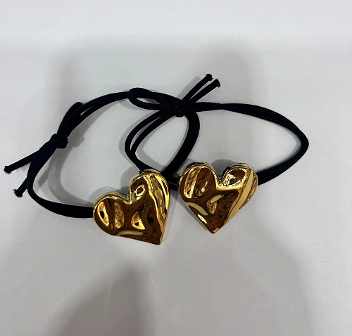 Резинка для волос в наборе 2шт "DesignPRO", цвет черный / золото , 3*3см