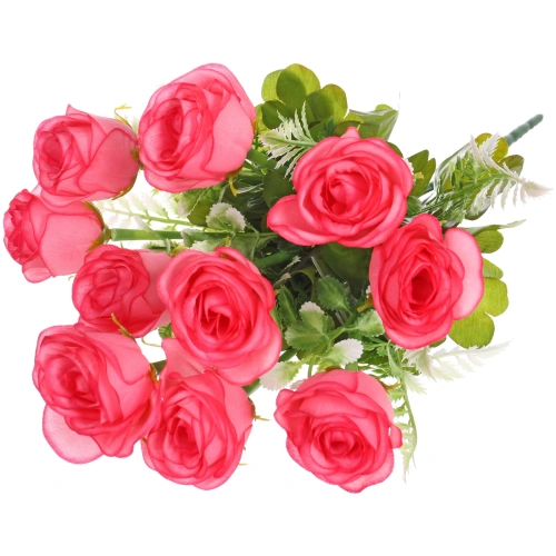 Искусственные цветы "Розовый букет" 42см 10 цветков темно-розовые