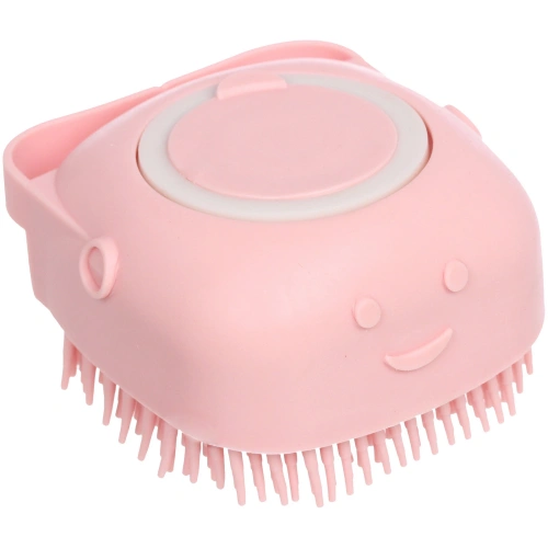 Щетка для вычесывания шерсти и мытья "Счастливый хвост!", цвет розовый, 8*4,5см/80мл (коробка)
