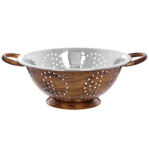 Дуршлаг из нержавеющей стали 2л 24см с 2-мя ручками цвет Антик