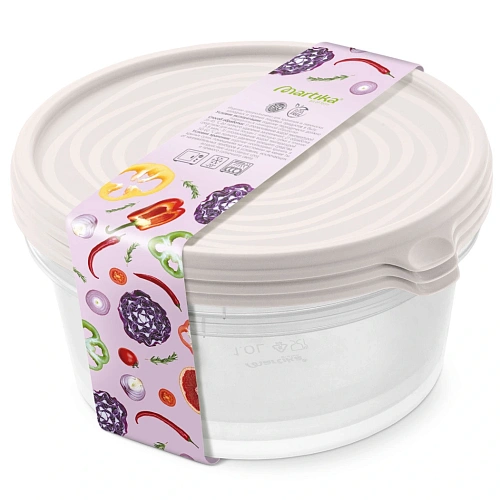 Контейнер "Сальваре" набор 3 шт 1л кремовый С238КРЕМ