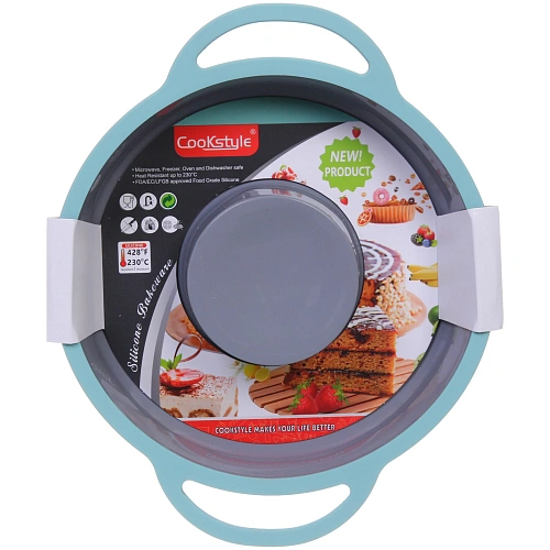 Форма силиконовая CooKstyle круглая с ручками, 30,5244,5см, с металлической вставкой_3