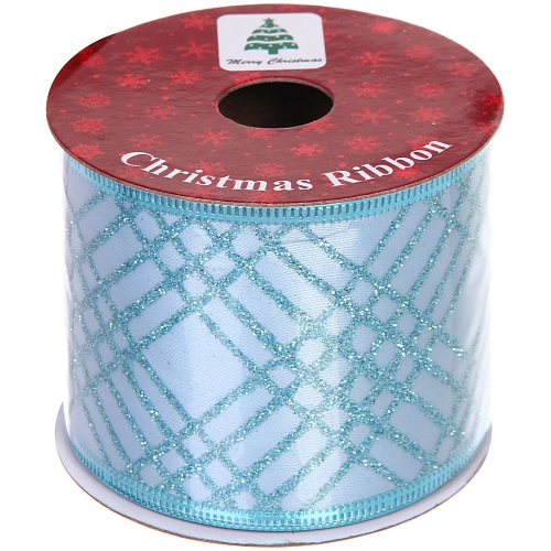 Лента для декорирования Таинственая паутина 6,3 см, 2,7 м, Голубой_4