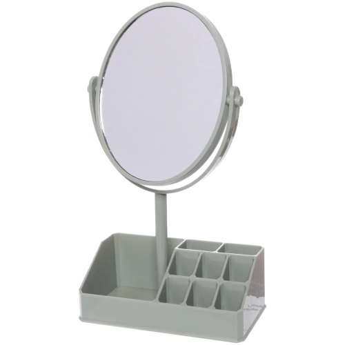 Зеркало настольное с органайзером для косметики "Beauty", цвет оливковый, 31*18см