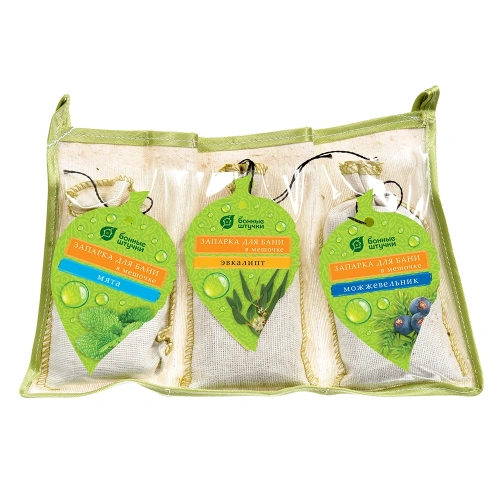 Набор Запарок в сумочке 3шт (Мята, Эвкалипт,Можжевельник) 32161