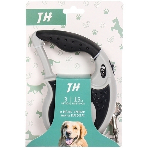 Поводок-рулетка для малых и средних пород МОЙ БРО, прорезиненная ручка, АВС пластик, антикоразийный карабин, цвет чёрный, 3м, нагрузка до 15кг _4