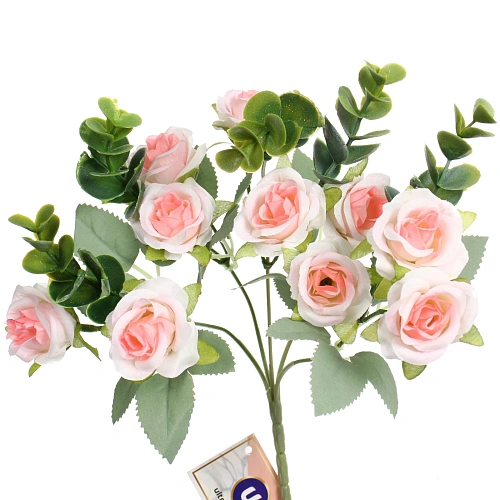 Искусственные цветы Волшебство лета 30см Розочки 10 цветков розовые_4