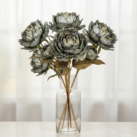 Букет Пионов 5шт "FLOWERS GLAMOUR" 60см зеленые