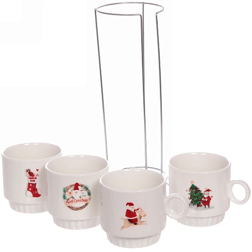 Набор кружек на стойке 280мл Новогодний микс_7